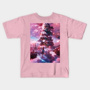 Wild Christmas Walk in the Snow Going on a Xmas Adventure Around Christmas Trees Kids T-Shirt